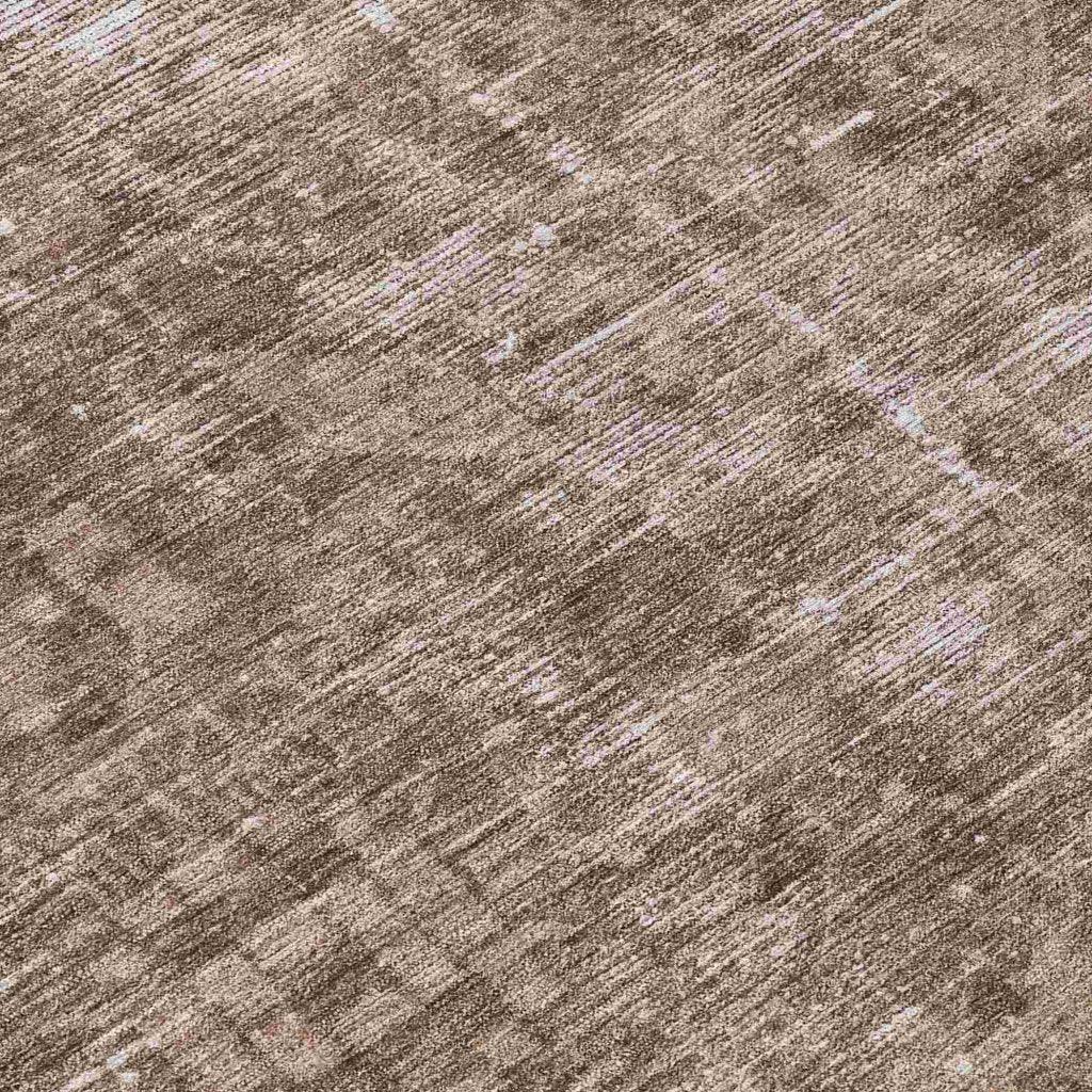 LOOMLAN Rugs Delaura Brown Washable Indoor-Outdoor Rug