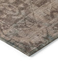 LOOMLAN Rugs Delaura Brown Washable Indoor-Outdoor Rug