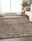 LOOMLAN Rugs Delaura Brown Washable Indoor-Outdoor Rug