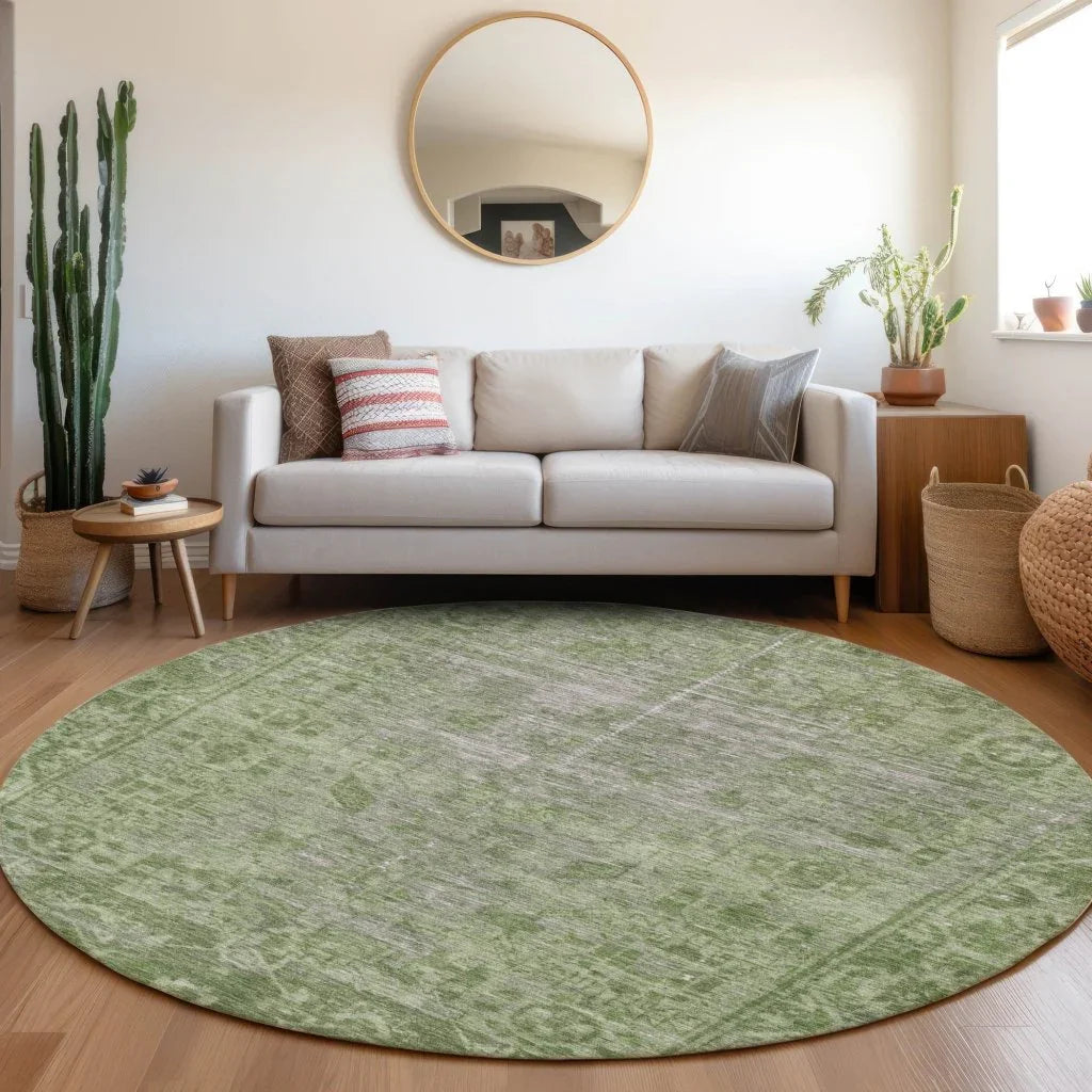 LOOMLAN Rugs Delaura Fern Washable Indoor-Outdoor Rug