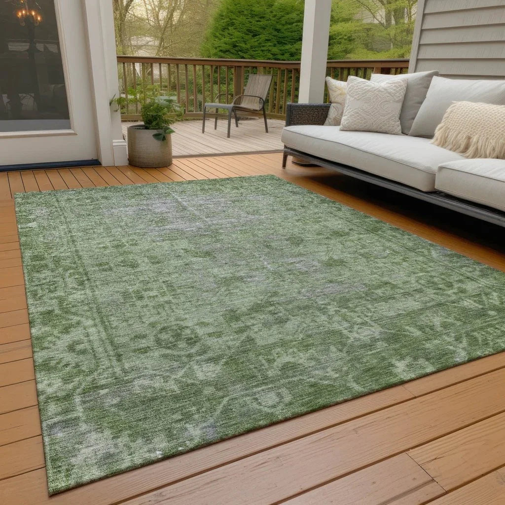 LOOMLAN Rugs Delaura Fern Washable Indoor-Outdoor Rug
