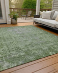LOOMLAN Rugs Delaura Fern Washable Indoor-Outdoor Rug