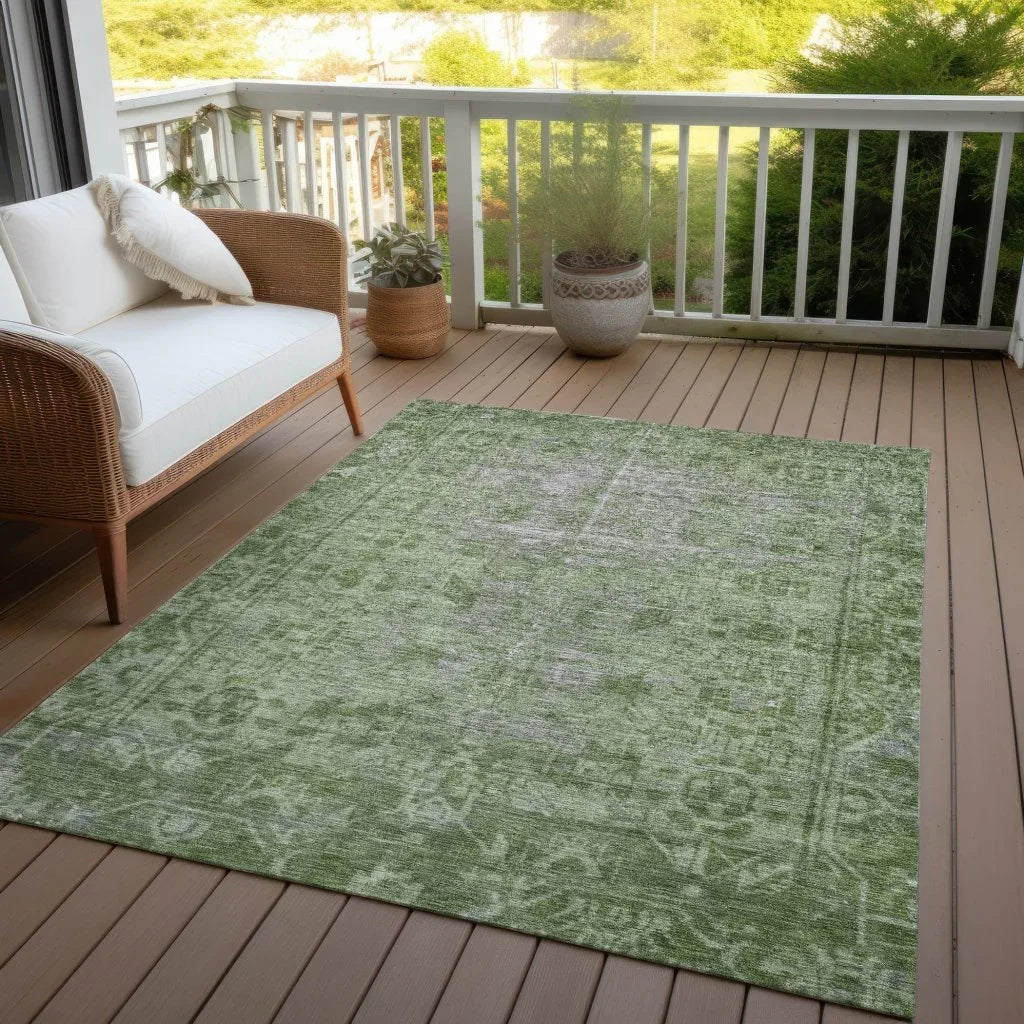 LOOMLAN Rugs Delaura Fern Washable Indoor-Outdoor Rug