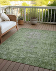 LOOMLAN Rugs Delaura Fern Washable Indoor-Outdoor Rug