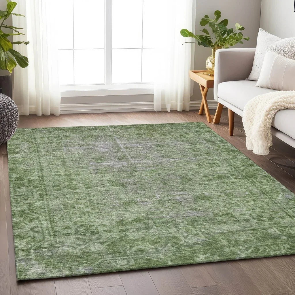 LOOMLAN Rugs Delaura Fern Washable Indoor-Outdoor Rug