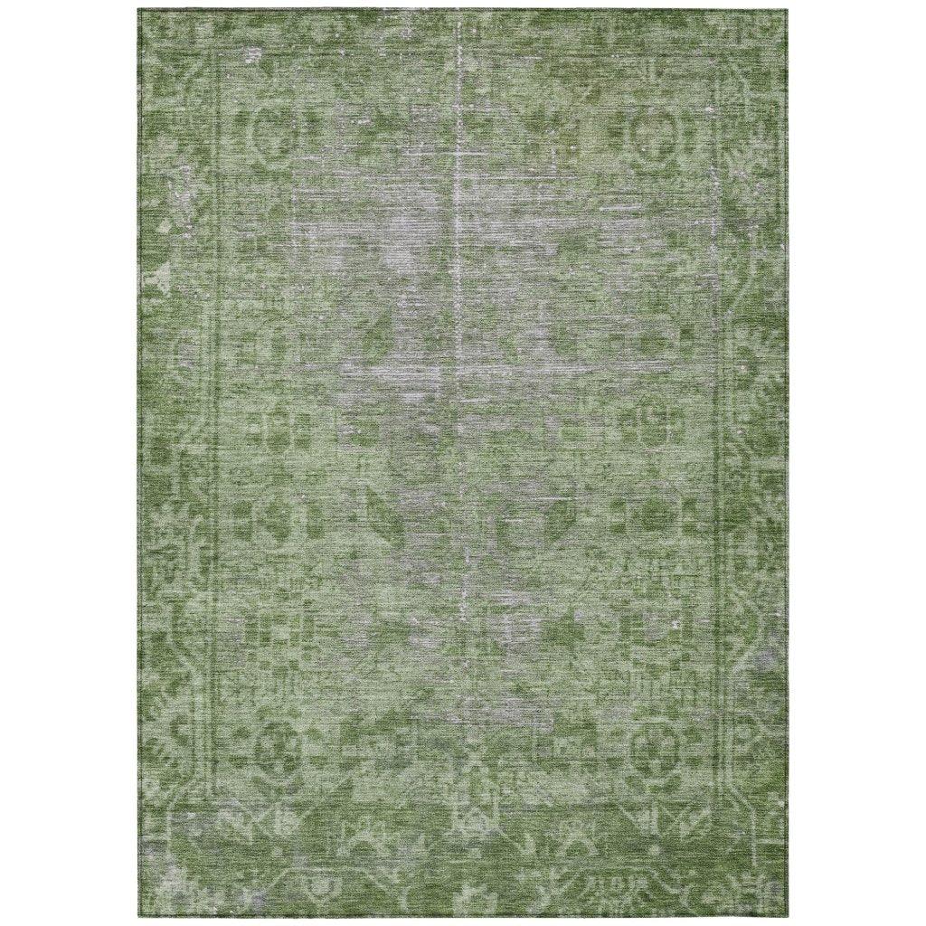 LOOMLAN Rugs Delaura Fern Washable Indoor-Outdoor Rug