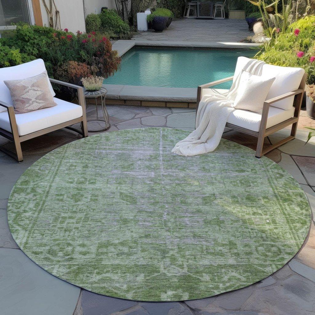 LOOMLAN Rugs Delaura Fern Washable Indoor-Outdoor Rug