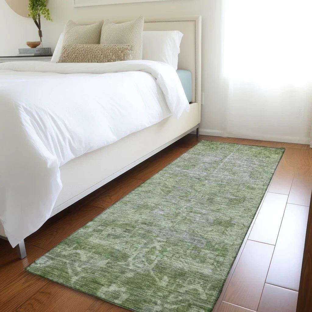 LOOMLAN Rugs Delaura Fern Washable Indoor-Outdoor Rug