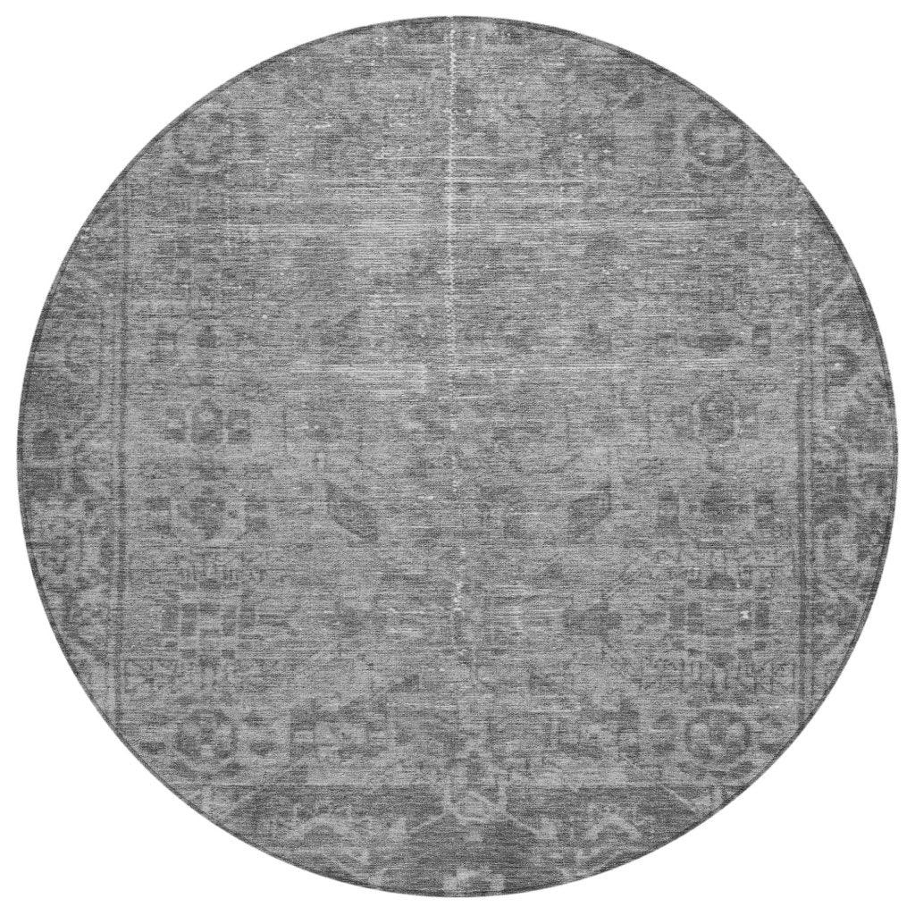 LOOMLAN Rugs Delaura Gray Washable Indoor-Outdoor Rug