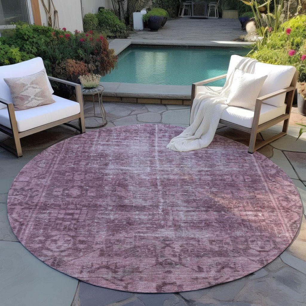 LOOMLAN Rugs Delaura Red Washable Indoor-Outdoor Rug