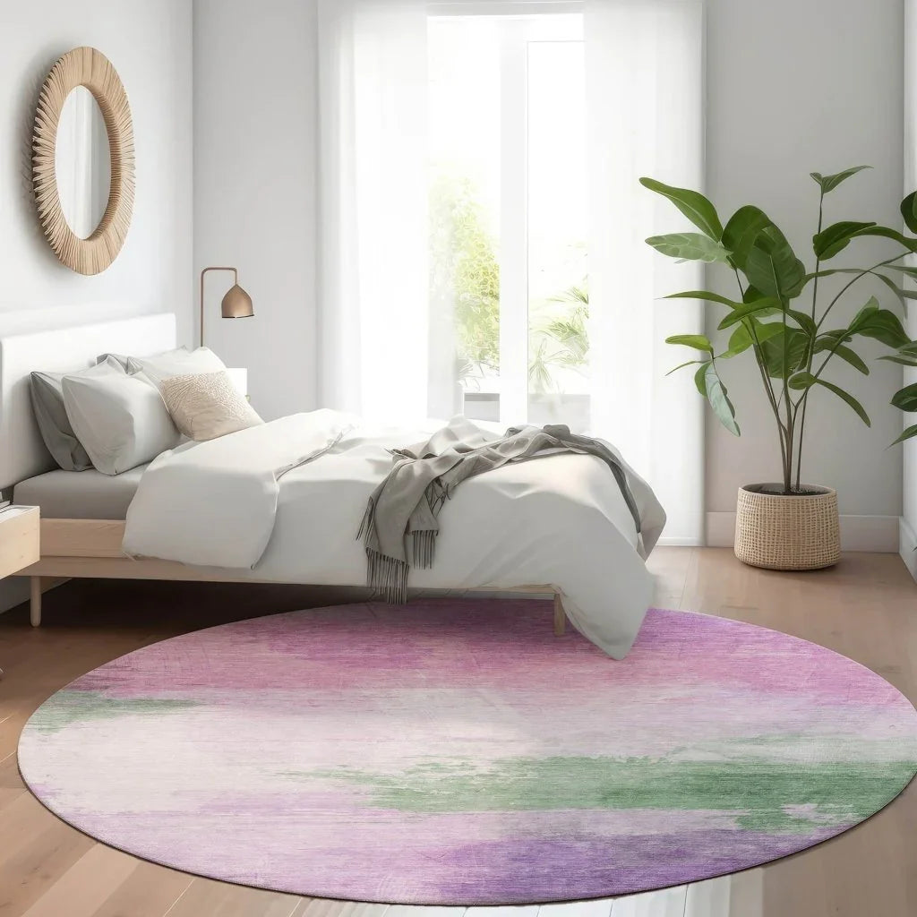 LOOMLAN Rugs Delisah Purple Washable Indoor-Outdoor Rug