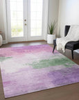 LOOMLAN Rugs Delisah Purple Washable Indoor-Outdoor Rug