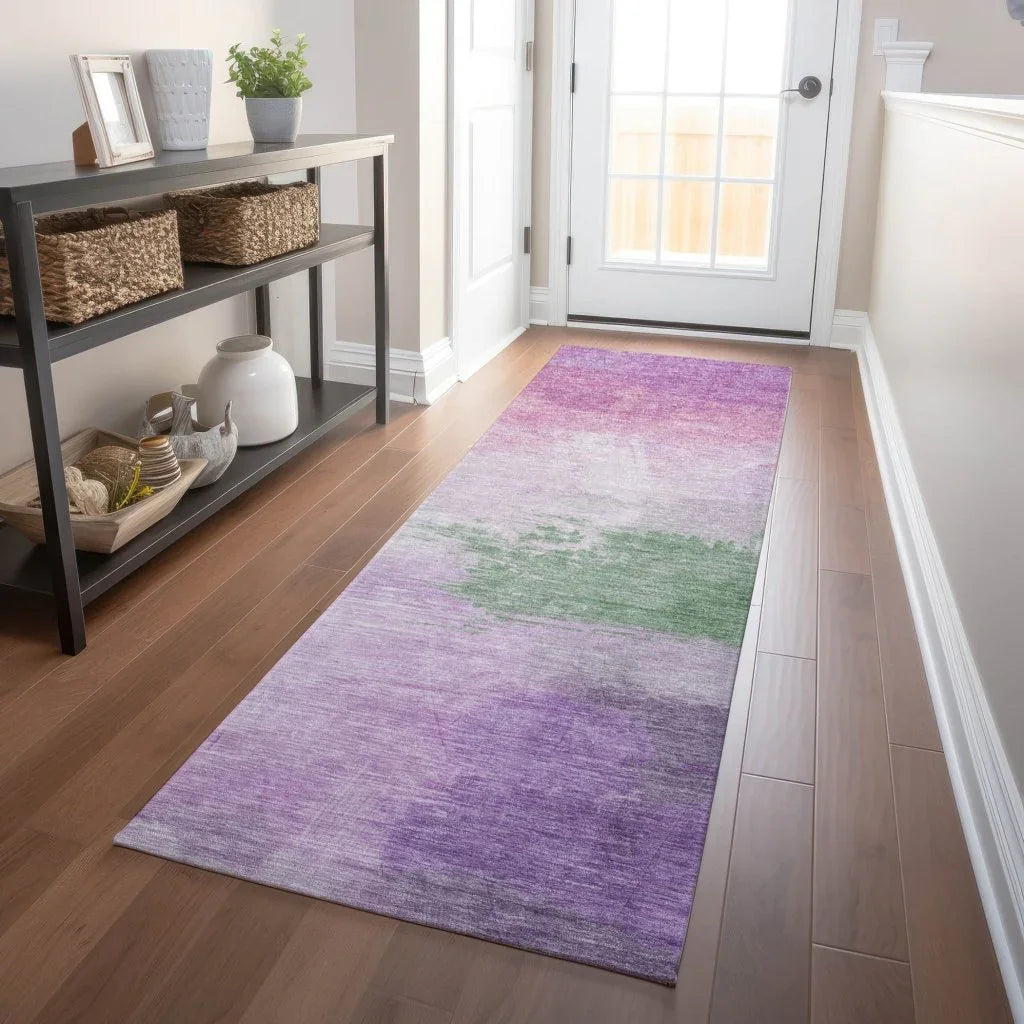 LOOMLAN Rugs Delisah Purple Washable Indoor-Outdoor Rug