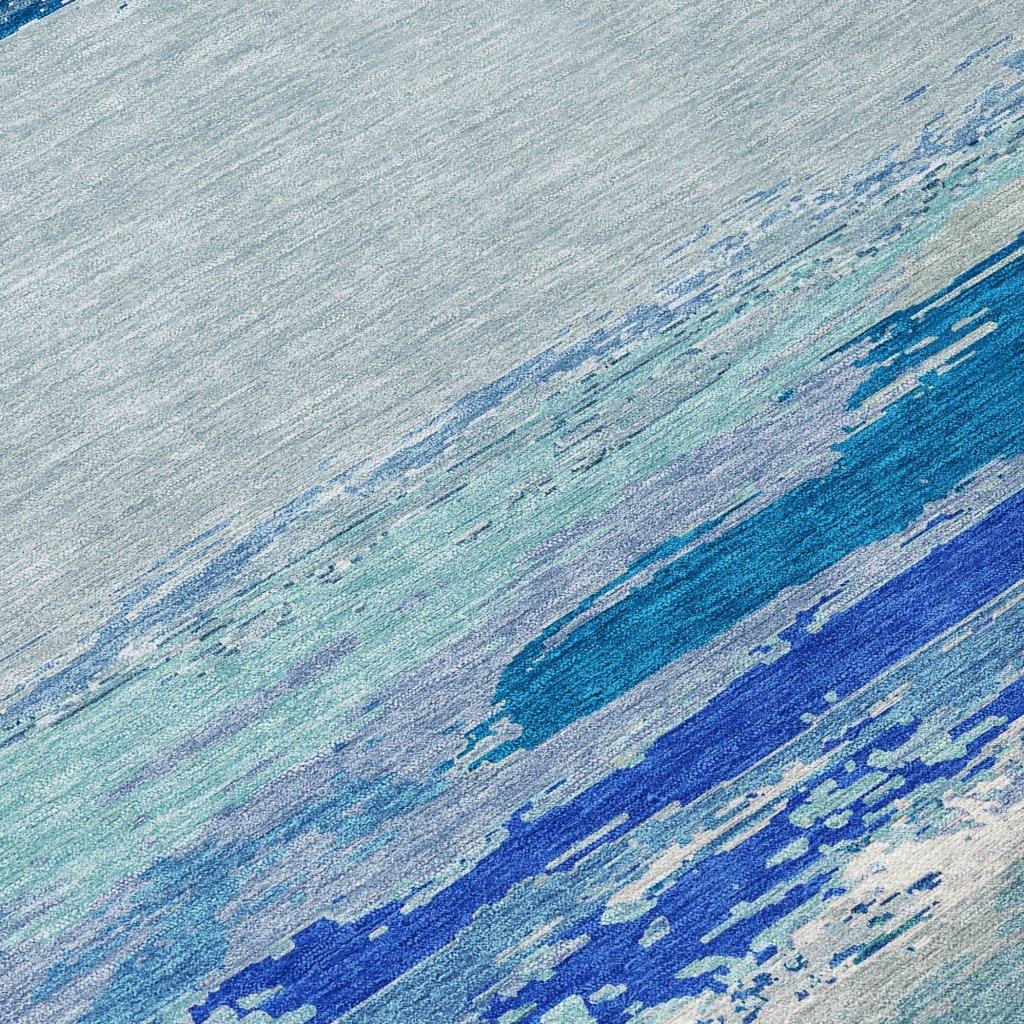 LOOMLAN Rugs Dervika Blue Washable Indoor-Outdoor Rug