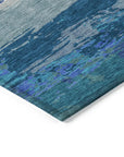LOOMLAN Rugs Dervika Blue Washable Indoor-Outdoor Rug