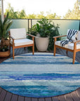 LOOMLAN Rugs Dervika Blue Washable Indoor-Outdoor Rug