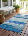 LOOMLAN Rugs Dervika Blue Washable Indoor-Outdoor Rug