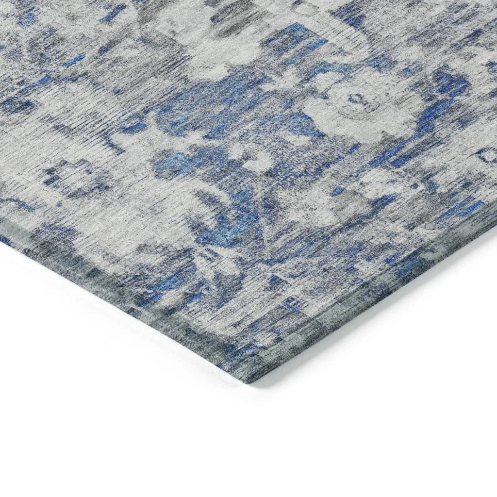 LOOMLAN Rugs Dorana Blue Washable Indoor-Outdoor Rug