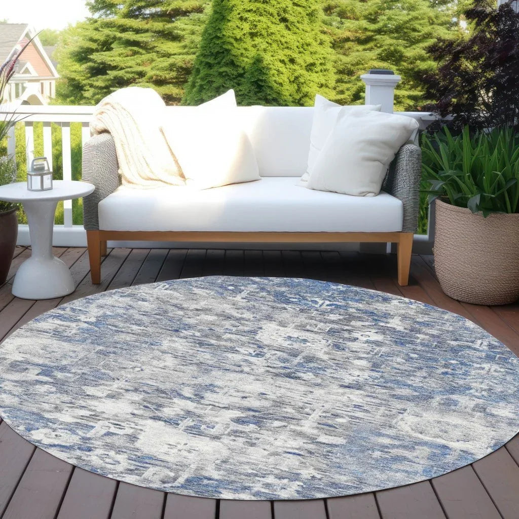 LOOMLAN Rugs Dorana Blue Washable Indoor-Outdoor Rug