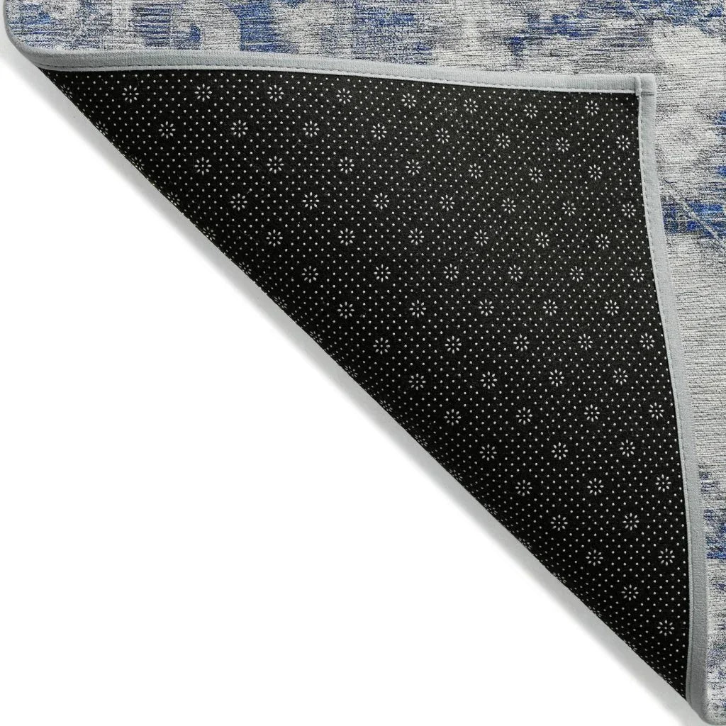 LOOMLAN Rugs Dorana Blue Washable Indoor-Outdoor Rug
