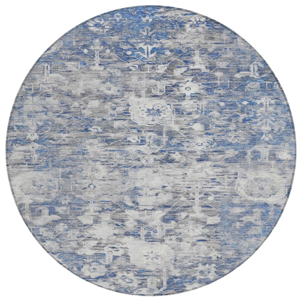 LOOMLAN Rugs Dorana Blue Washable Indoor-Outdoor Rug