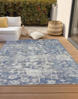 LOOMLAN Rugs Dorana Blue Washable Indoor-Outdoor Rug