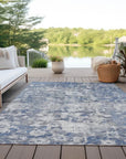 LOOMLAN Rugs Dorana Blue Washable Indoor-Outdoor Rug