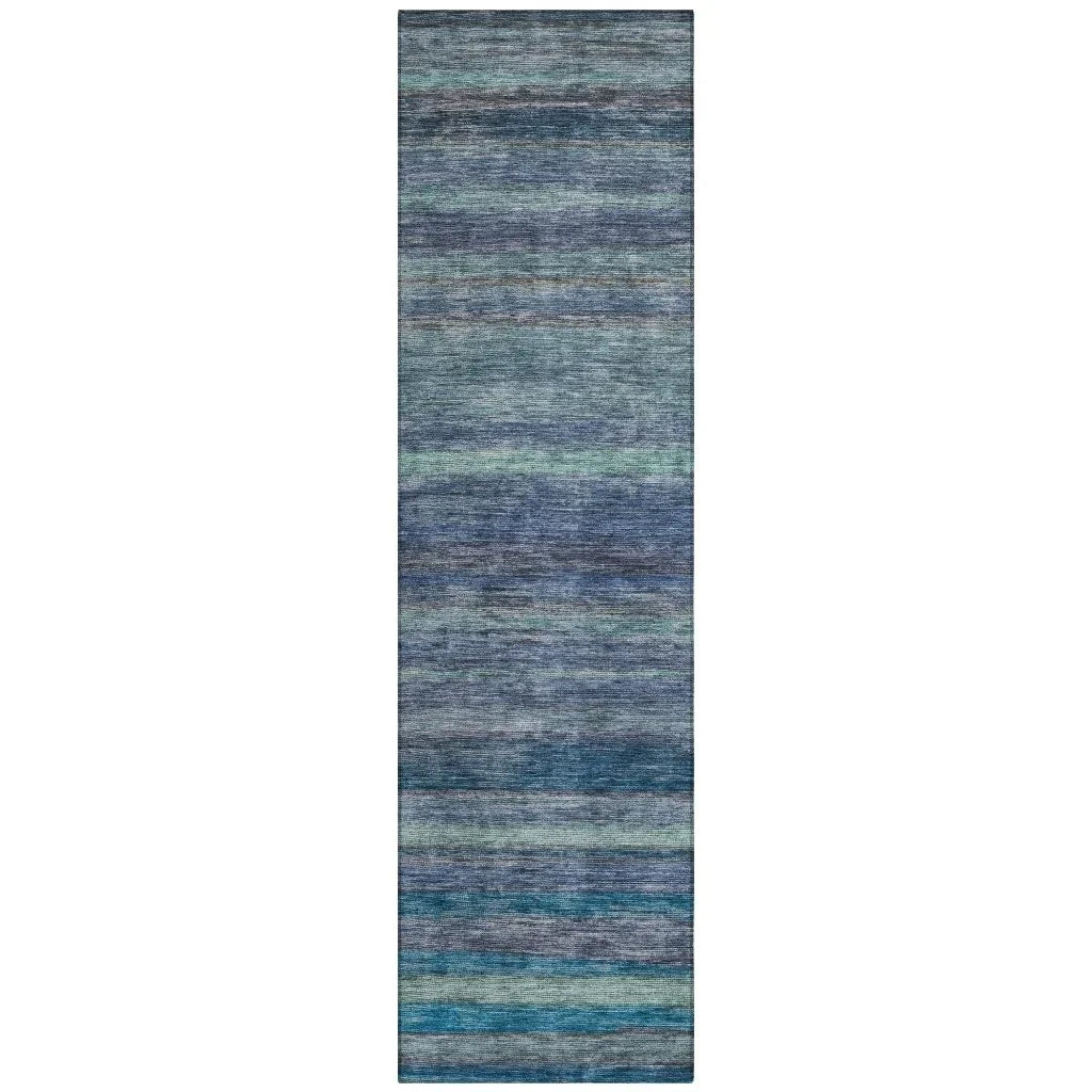 LOOMLAN Rugs Doravine Blue Washable Indoor-Outdoor Rug