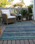 LOOMLAN Rugs Doravine Blue Washable Indoor-Outdoor Rug