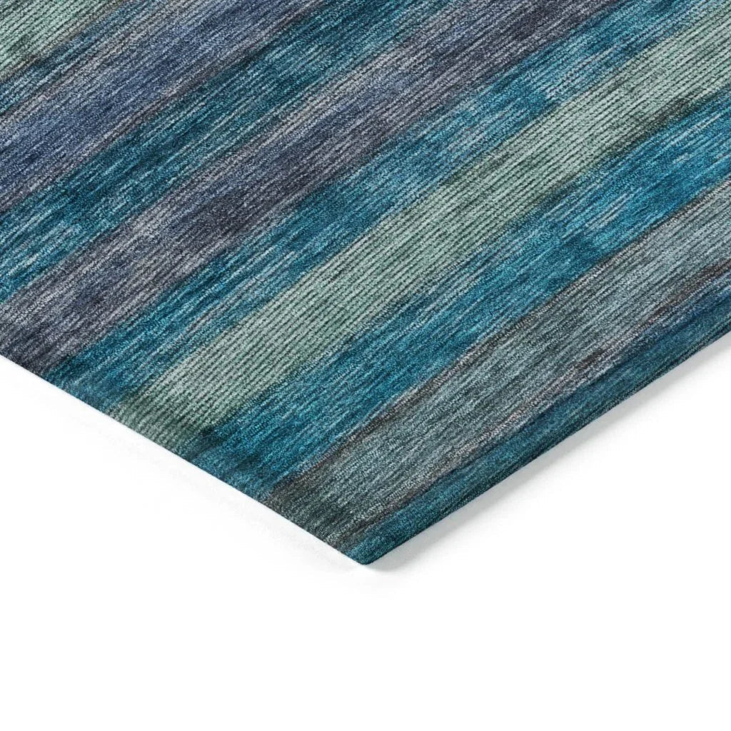 LOOMLAN Rugs Doravine Blue Washable Indoor-Outdoor Rug