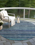 LOOMLAN Rugs Doravine Blue Washable Indoor-Outdoor Rug