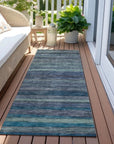 LOOMLAN Rugs Doravine Blue Washable Indoor-Outdoor Rug