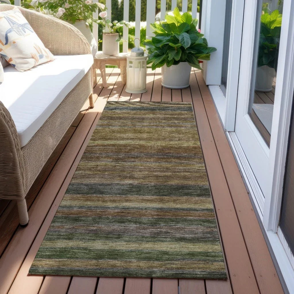 LOOMLAN Rugs Doravine Brown Washable Indoor-Outdoor Rug