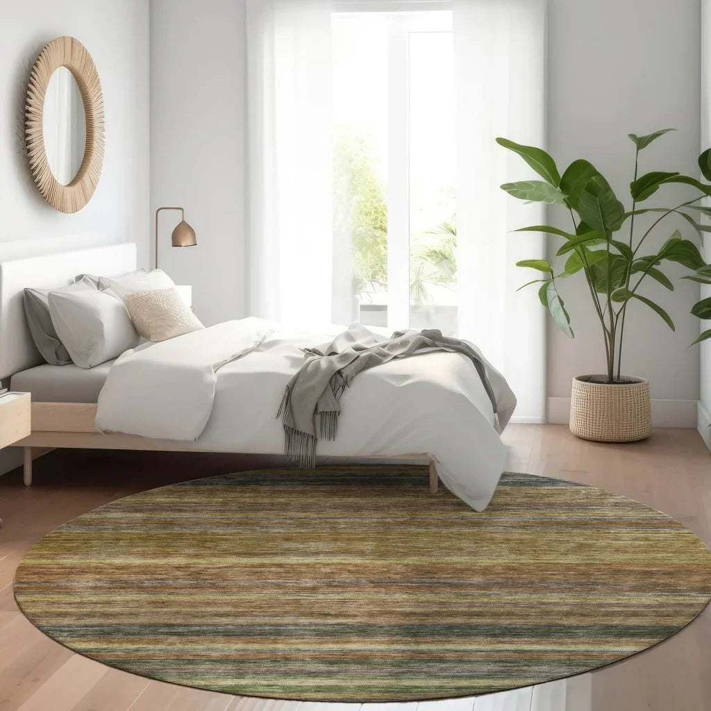 LOOMLAN Rugs Doravine Brown Washable Indoor-Outdoor Rug