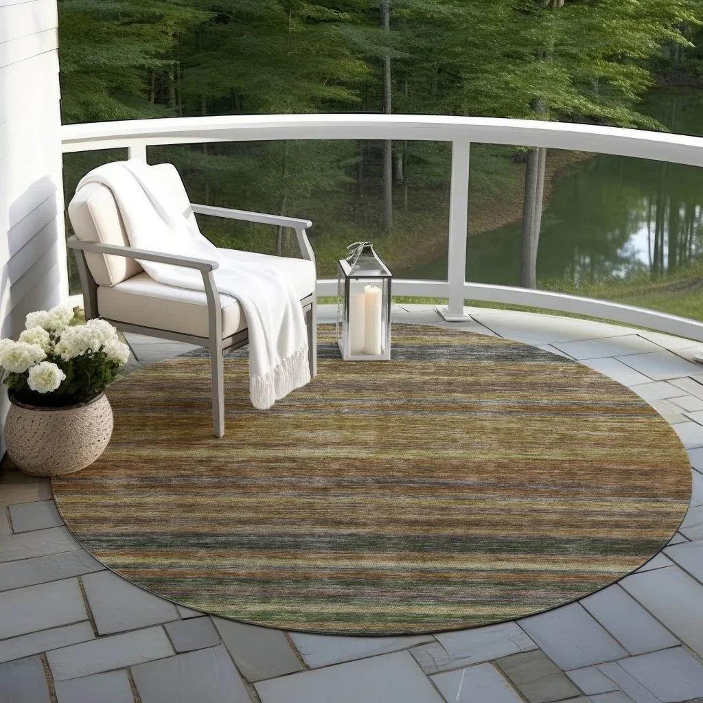 LOOMLAN Rugs Doravine Brown Washable Indoor-Outdoor Rug