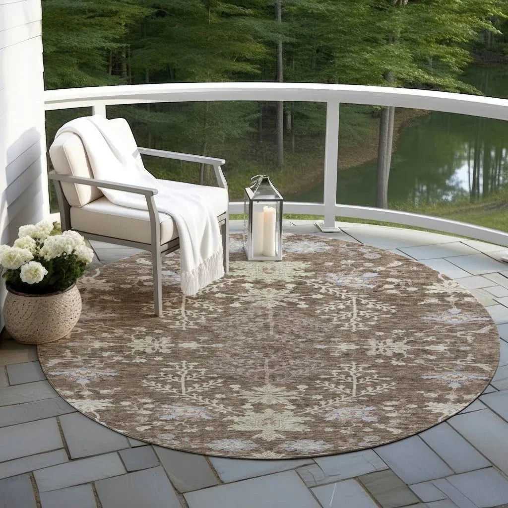 LOOMLAN Rugs Doris Brown Washable Indoor-Outdoor Rug