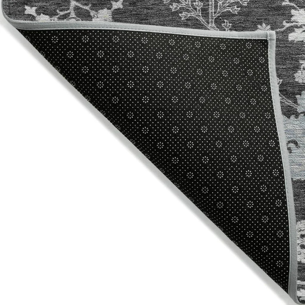 LOOMLAN Rugs Doris Charcoal Washable Indoor-Outdoor Rug