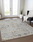 LOOMLAN Rugs Doris Gray Washable Indoor-Outdoor Rug