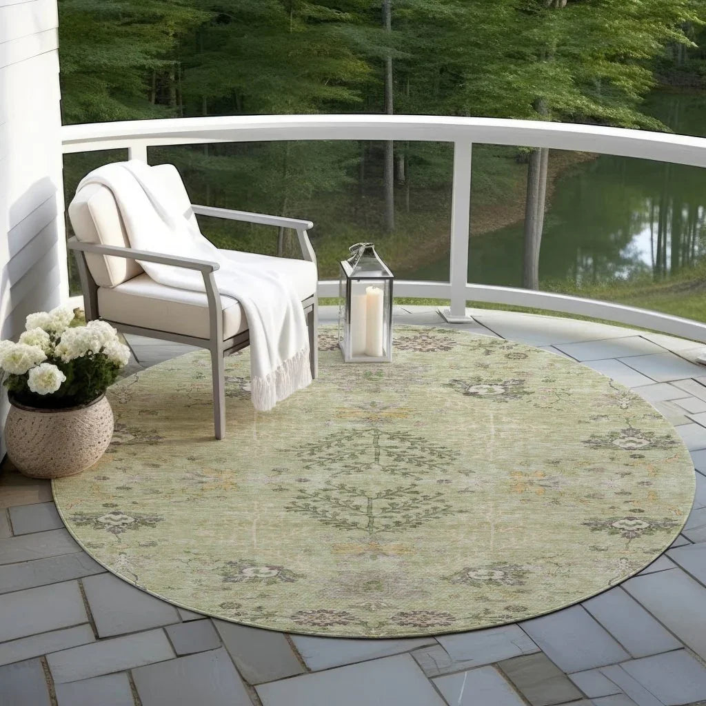 LOOMLAN Rugs Doris Green Washable Indoor-Outdoor Rug