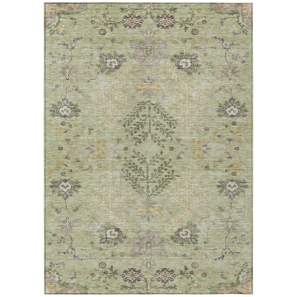 LOOMLAN Rugs Doris Green Washable Indoor-Outdoor Rug