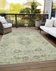 LOOMLAN Rugs Doris Green Washable Indoor-Outdoor Rug