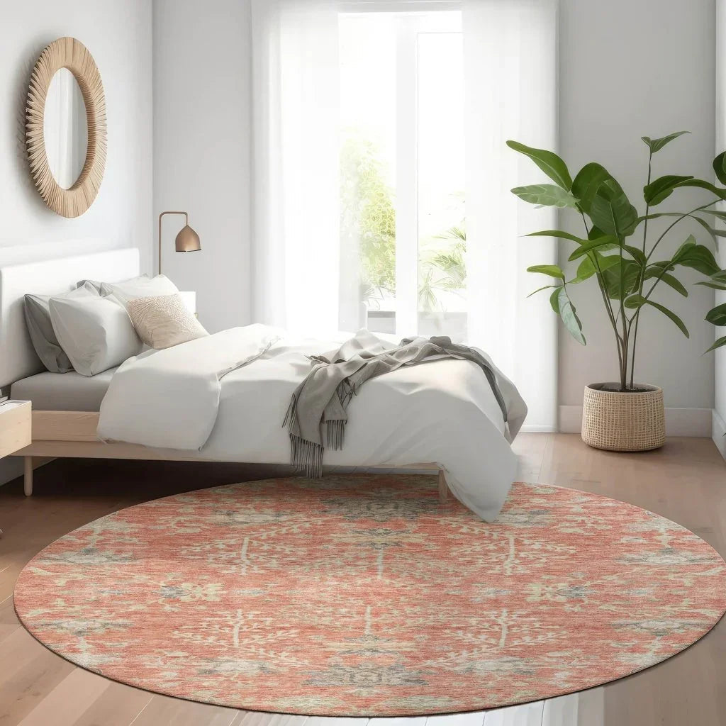 LOOMLAN Rugs Doris Orange Washable Indoor-Outdoor Rug