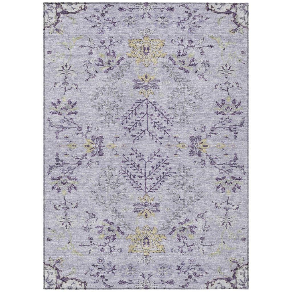 LOOMLAN Rugs Doris Purple Washable Indoor-Outdoor Rug