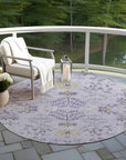 LOOMLAN Rugs Doris Purple Washable Indoor-Outdoor Rug