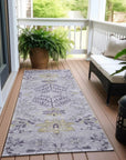 LOOMLAN Rugs Doris Purple Washable Indoor-Outdoor Rug