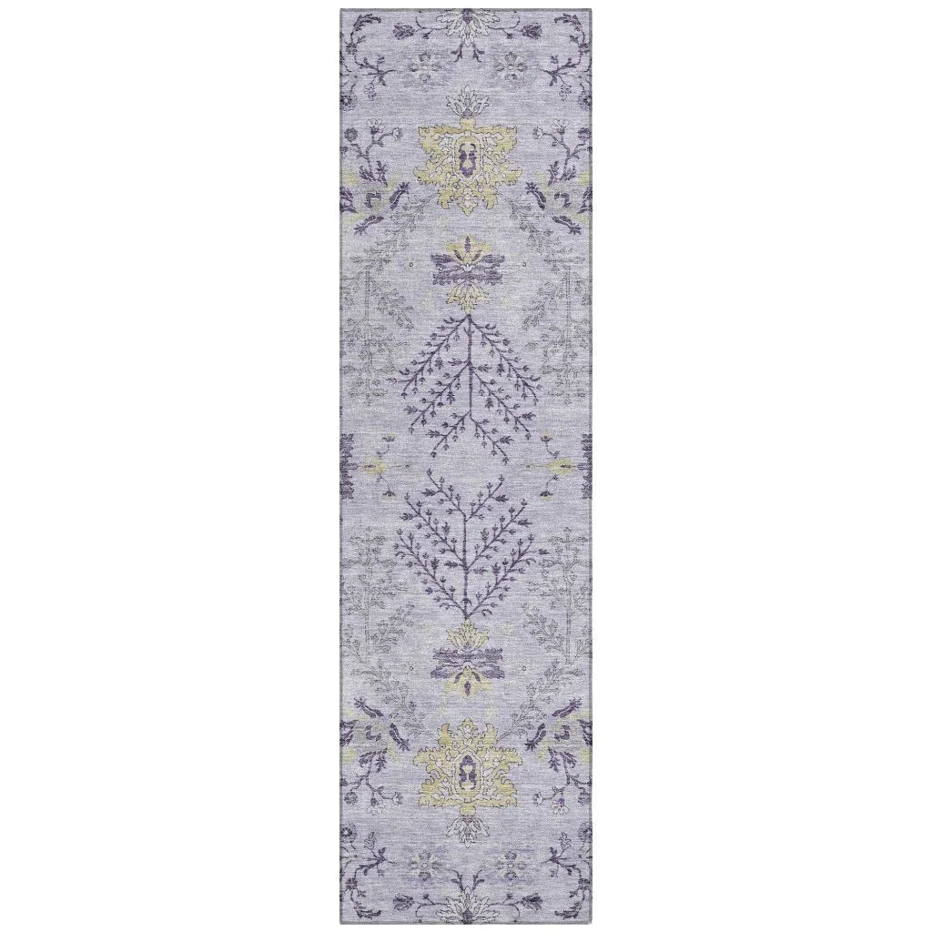 LOOMLAN Rugs Doris Purple Washable Indoor-Outdoor Rug
