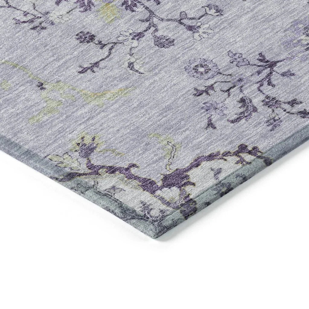LOOMLAN Rugs Doris Purple Washable Indoor-Outdoor Rug