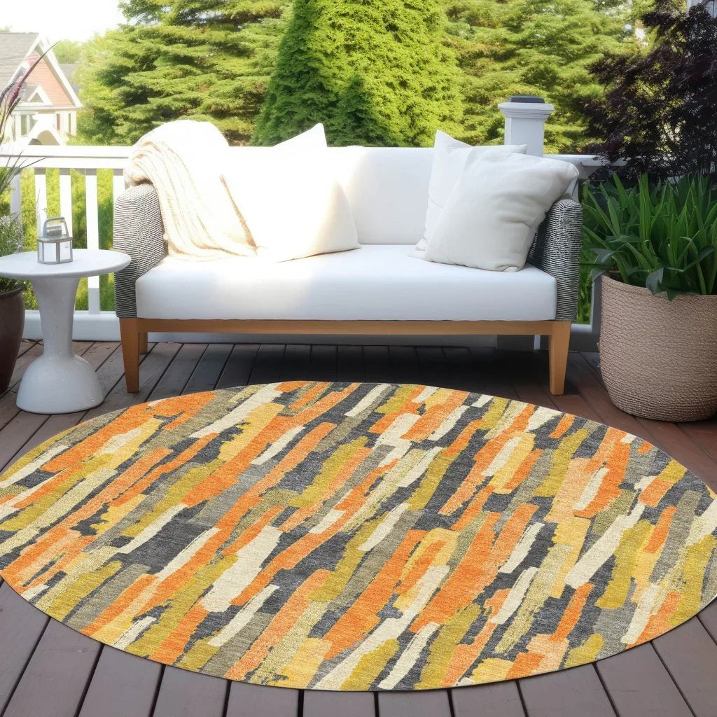 LOOMLAN Rugs Dunae Orange Washable Indoor-Outdoor Rug