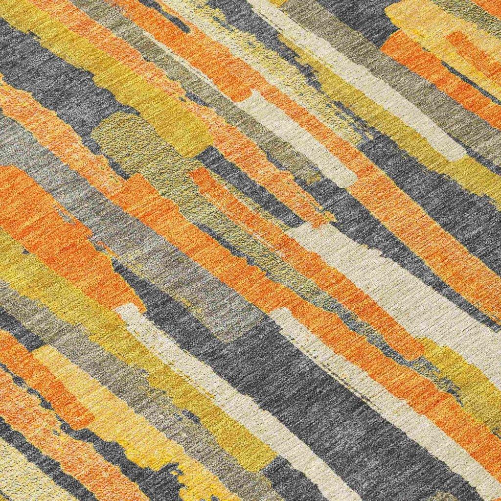 LOOMLAN Rugs Dunae Orange Washable Indoor-Outdoor Rug