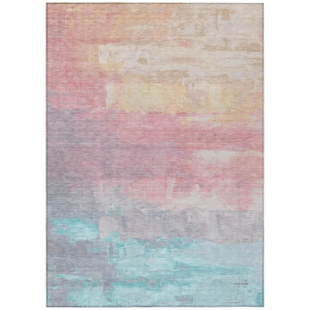 LOOMLAN Rugs Duskaria Orange Washable Indoor-Outdoor Rug